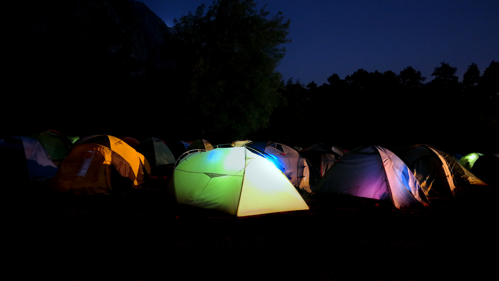 Camping area on the night