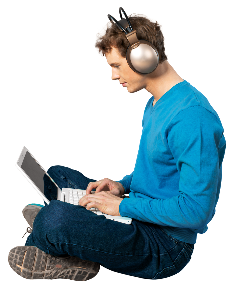 Man Using His Laptop