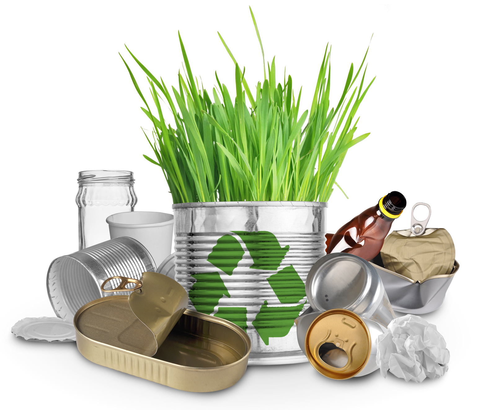 Can with Growing Grass 